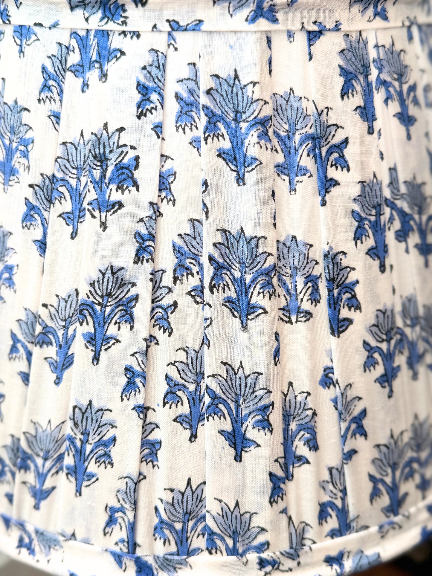 Linden Blue Classic Box Pleat Empire Lampshade