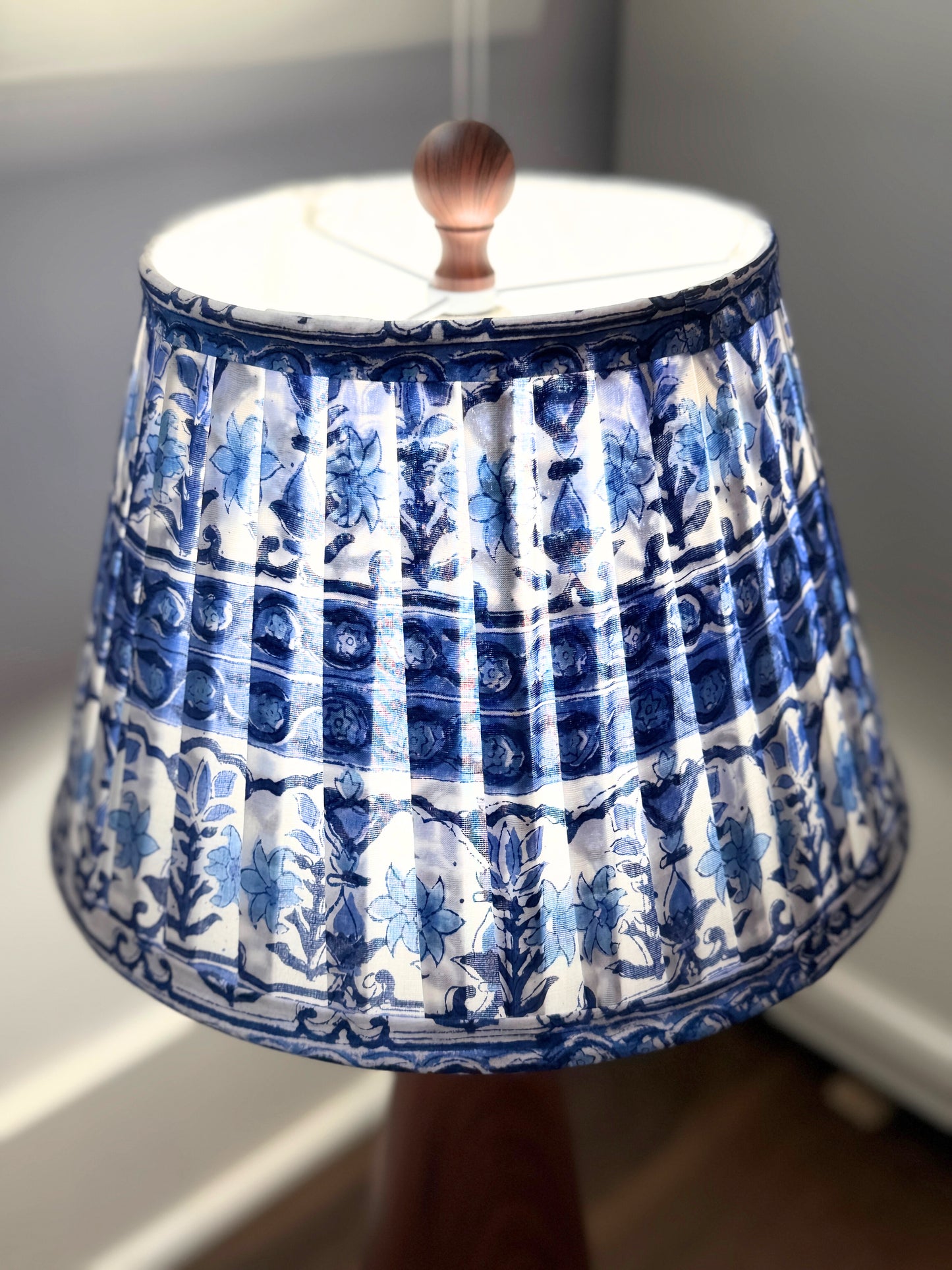 Capri Blue Traditional English Pleat Empire Lampshade