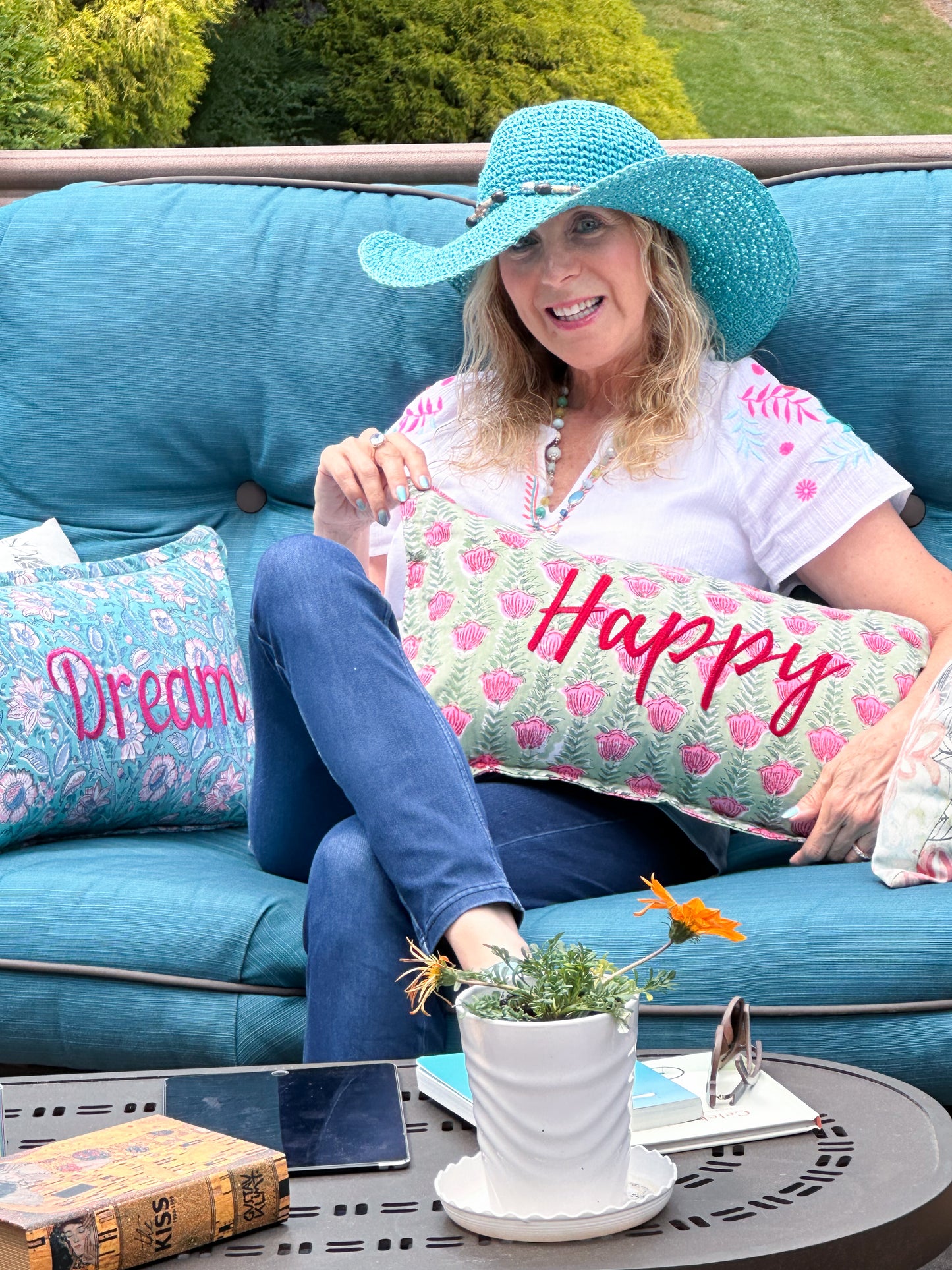Fun Throw Pillow - Happy