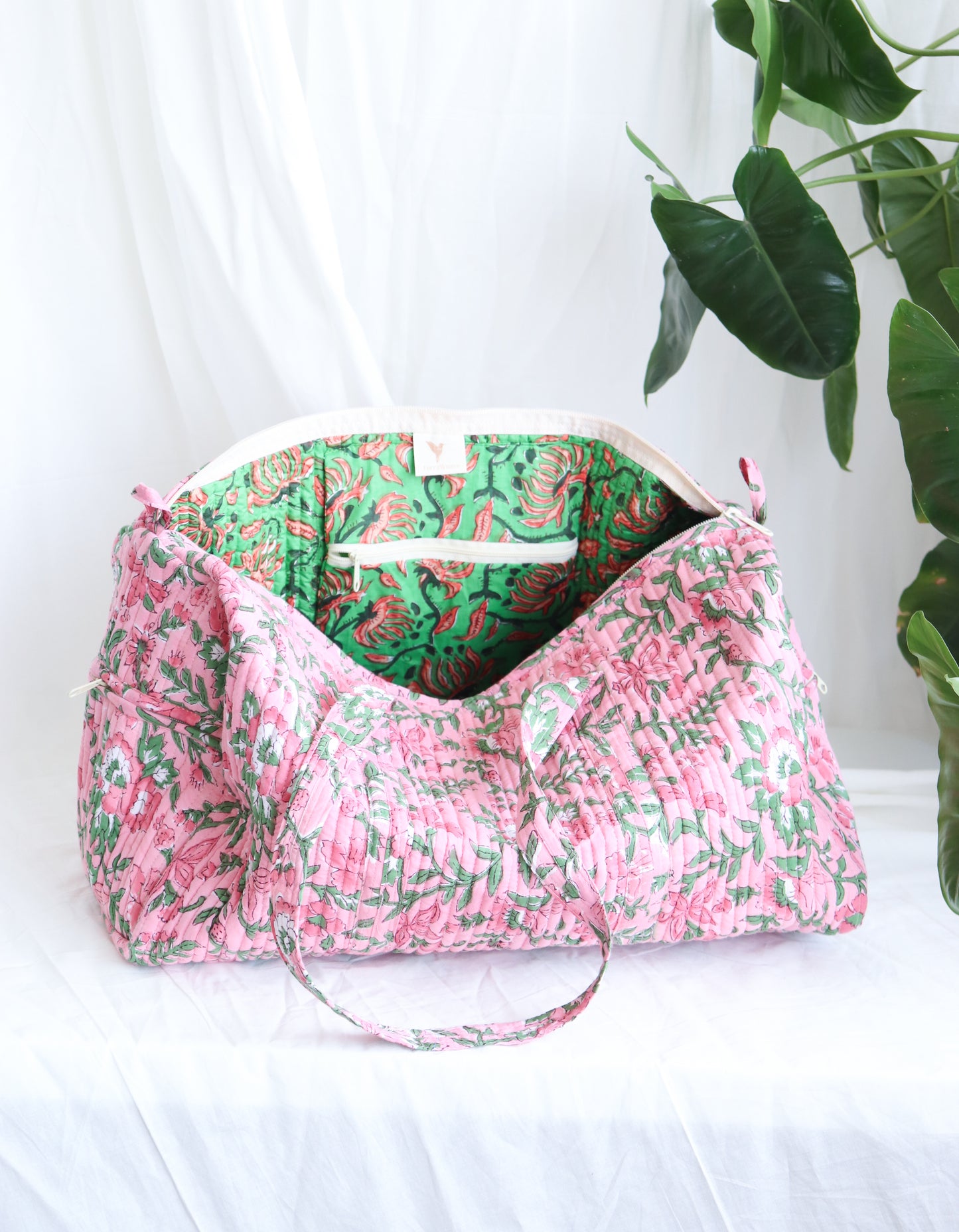 Floral Duffle Bag - Candy Pink