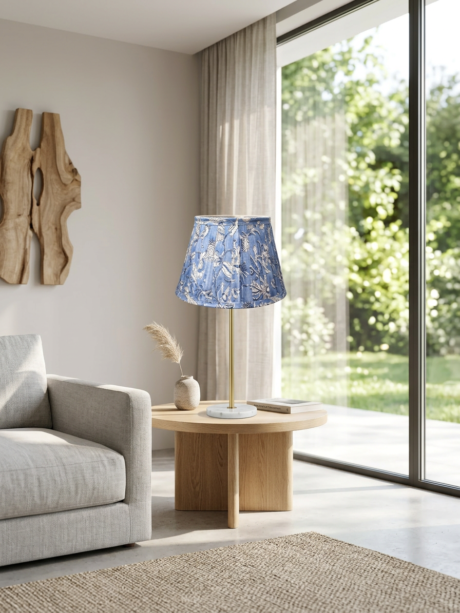 Amalfi Indigo Traditional English Pleat Empire Lampshade