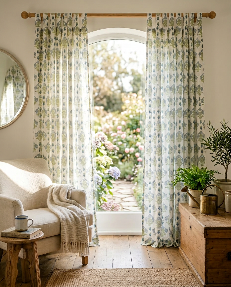 Green Haven Semi-Sheer Curtain