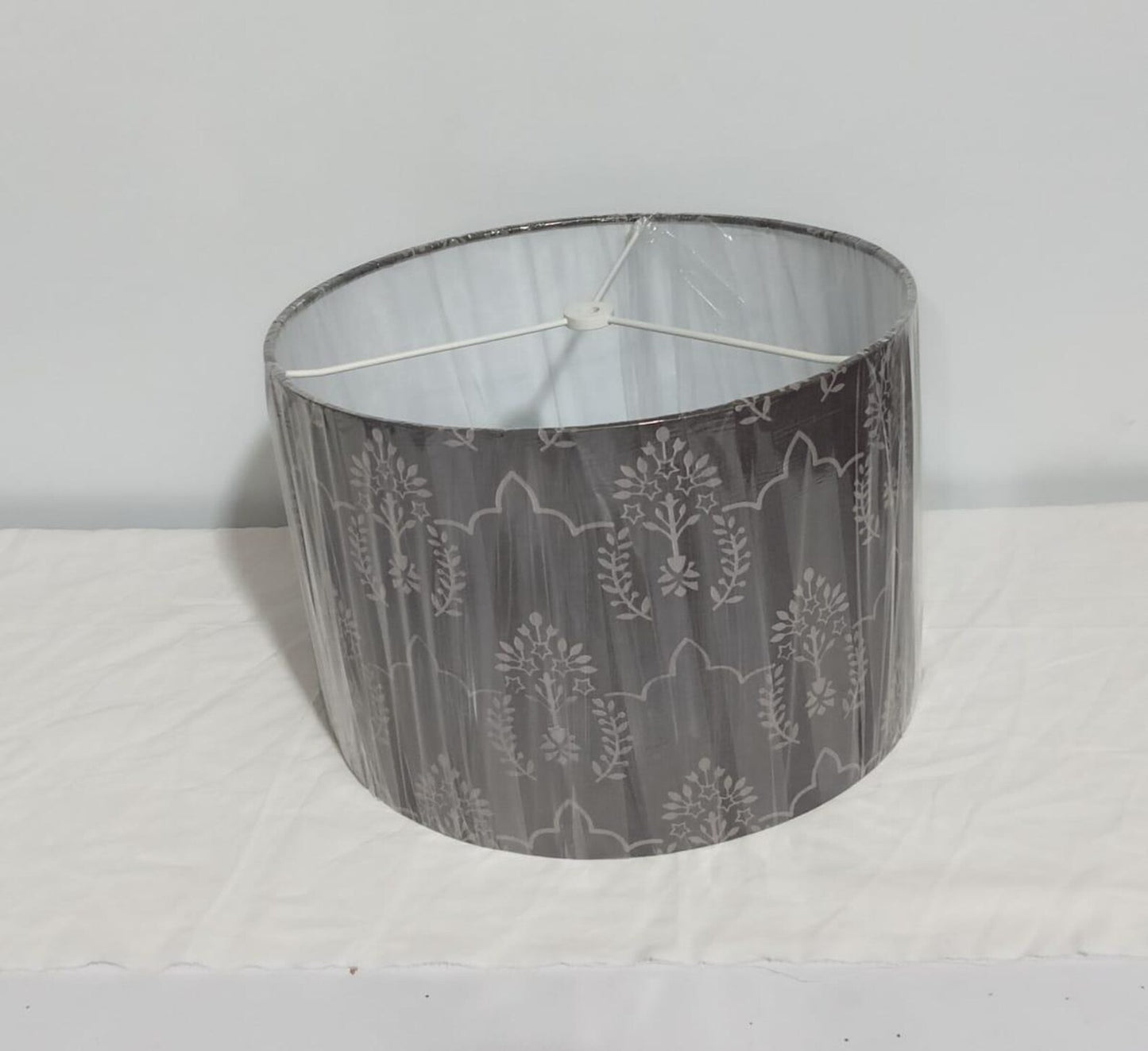 Gray Drum Lampshade 12.5” | Neutral Fabric Lamp Shade | Modern Table Lamp Shade | Classic Home Decor | Replacement Lampshade
