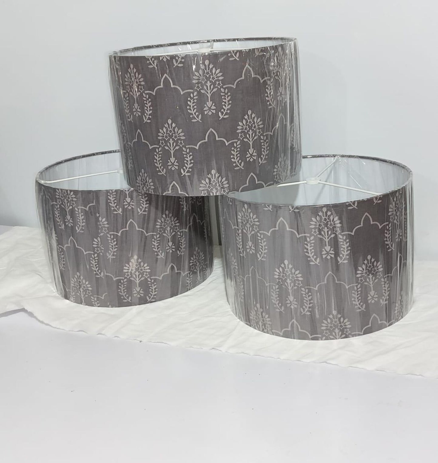 Gray Drum Lampshade 12.5” | Neutral Fabric Lamp Shade | Modern Table Lamp Shade | Classic Home Decor | Replacement Lampshade