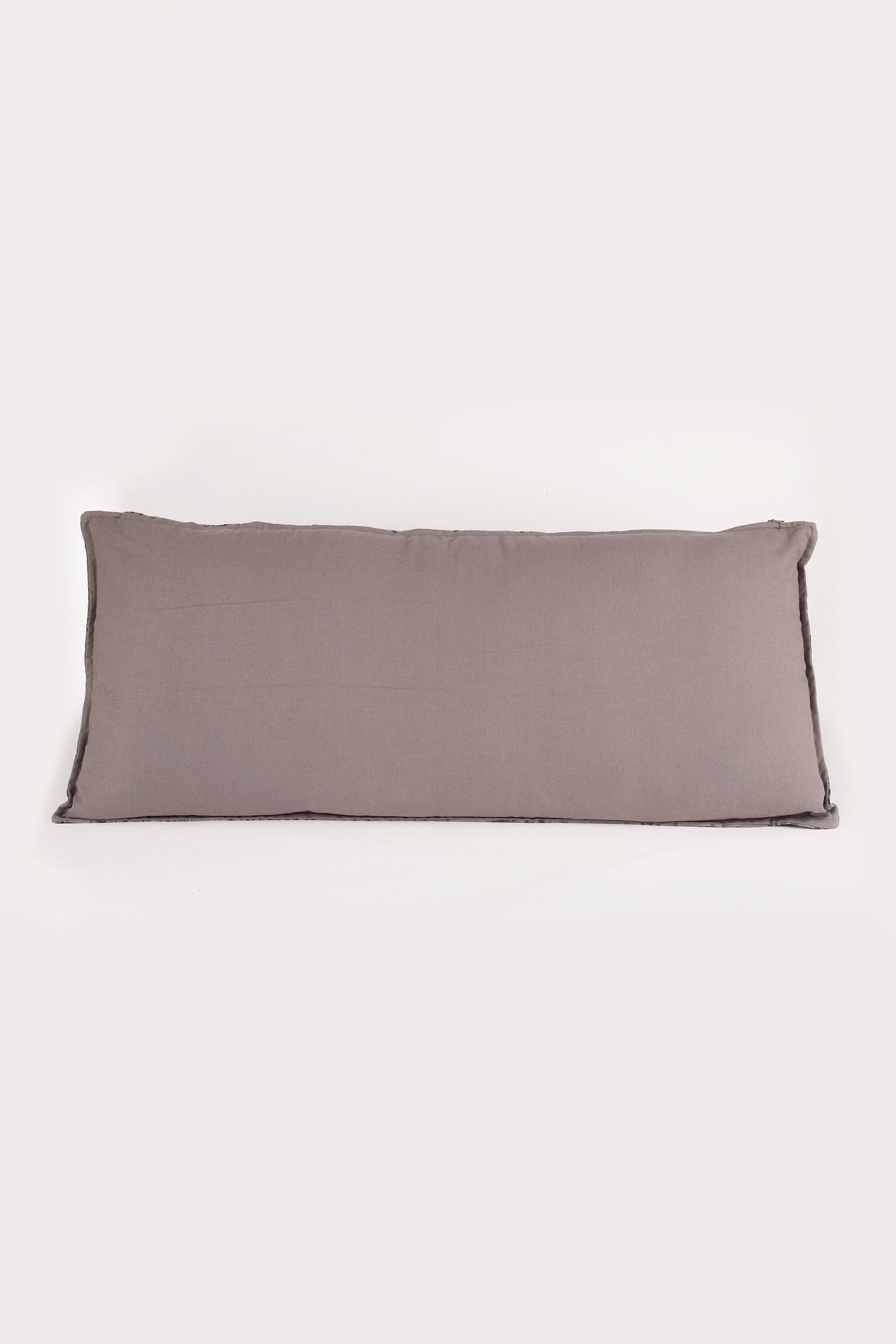 16x36 Lumbar Pillow Cover | Hand Block Print Cushion | Extra Long Bolster Pillow | Neutral Sofa & Bed Decor | Cotton Back with Zipper