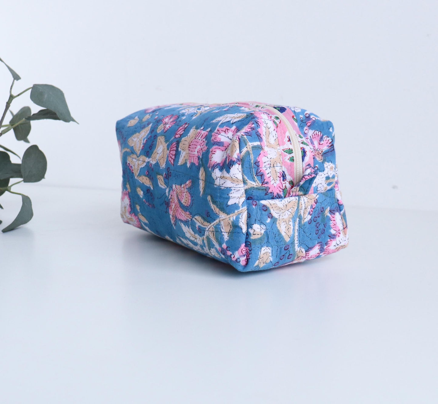 Travel Boxy Makeup Bag - Blue Forest