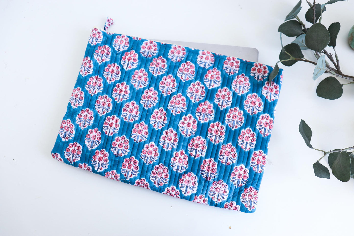 Laptop Sleeve 15-16 in Cotton light Weight Laptop Sleeve-Quilted MacBook Air Case-MacBook Pro Case-Floral Laptop Sleeve-Tablet Sleeve