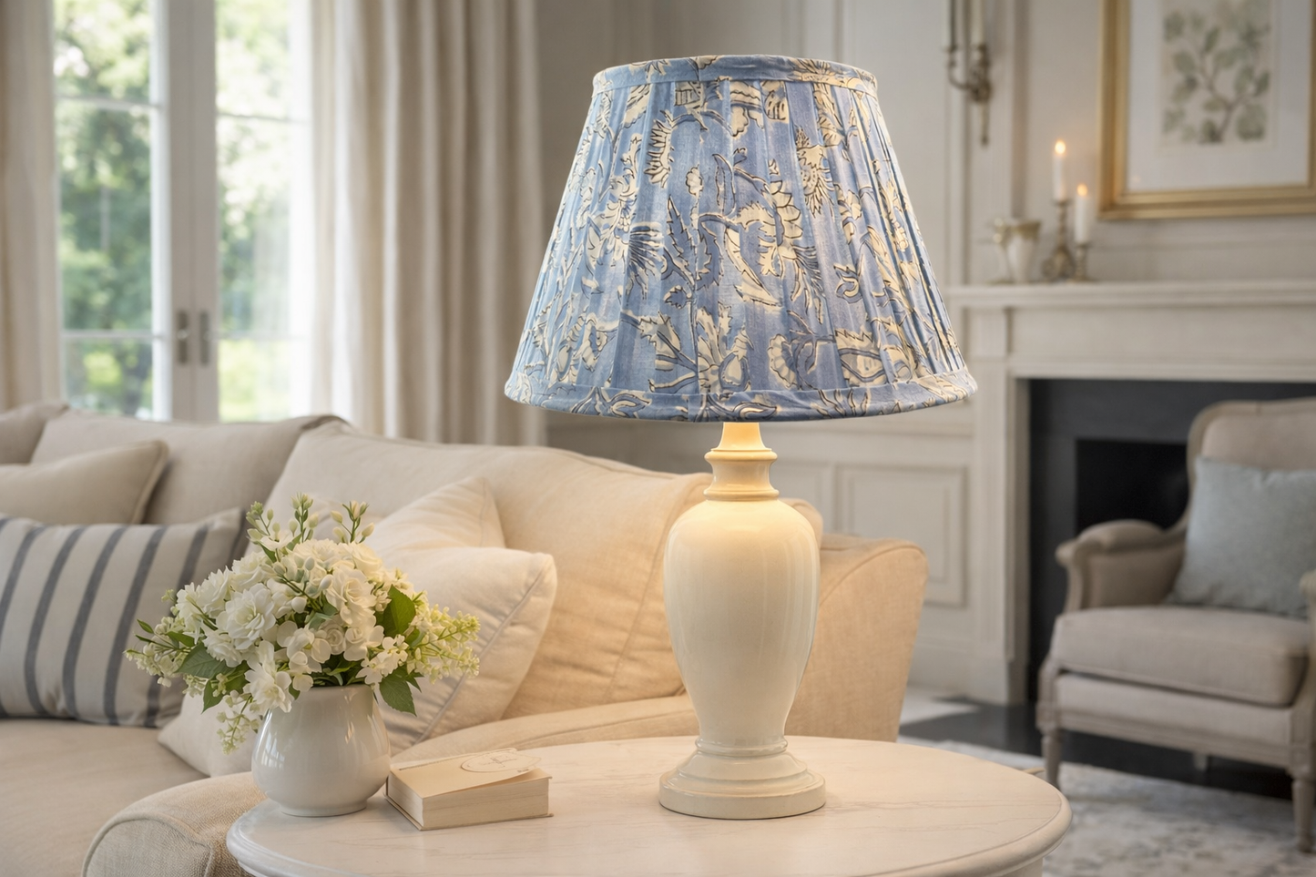 Amalfi Indigo Traditional English Pleat Empire Lampshade