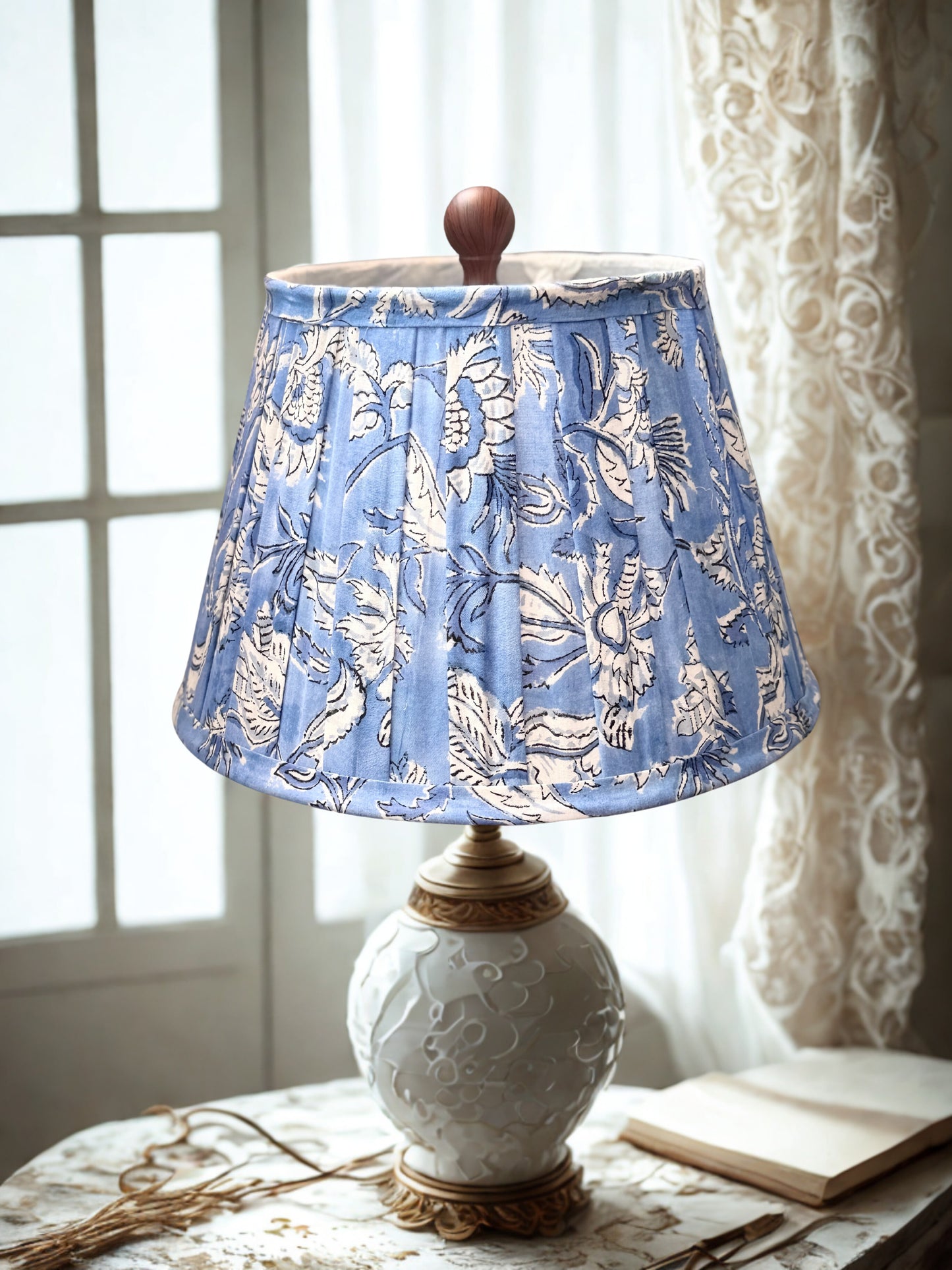 Amalfi Indigo Classic Box Pleat Empire Lampshade