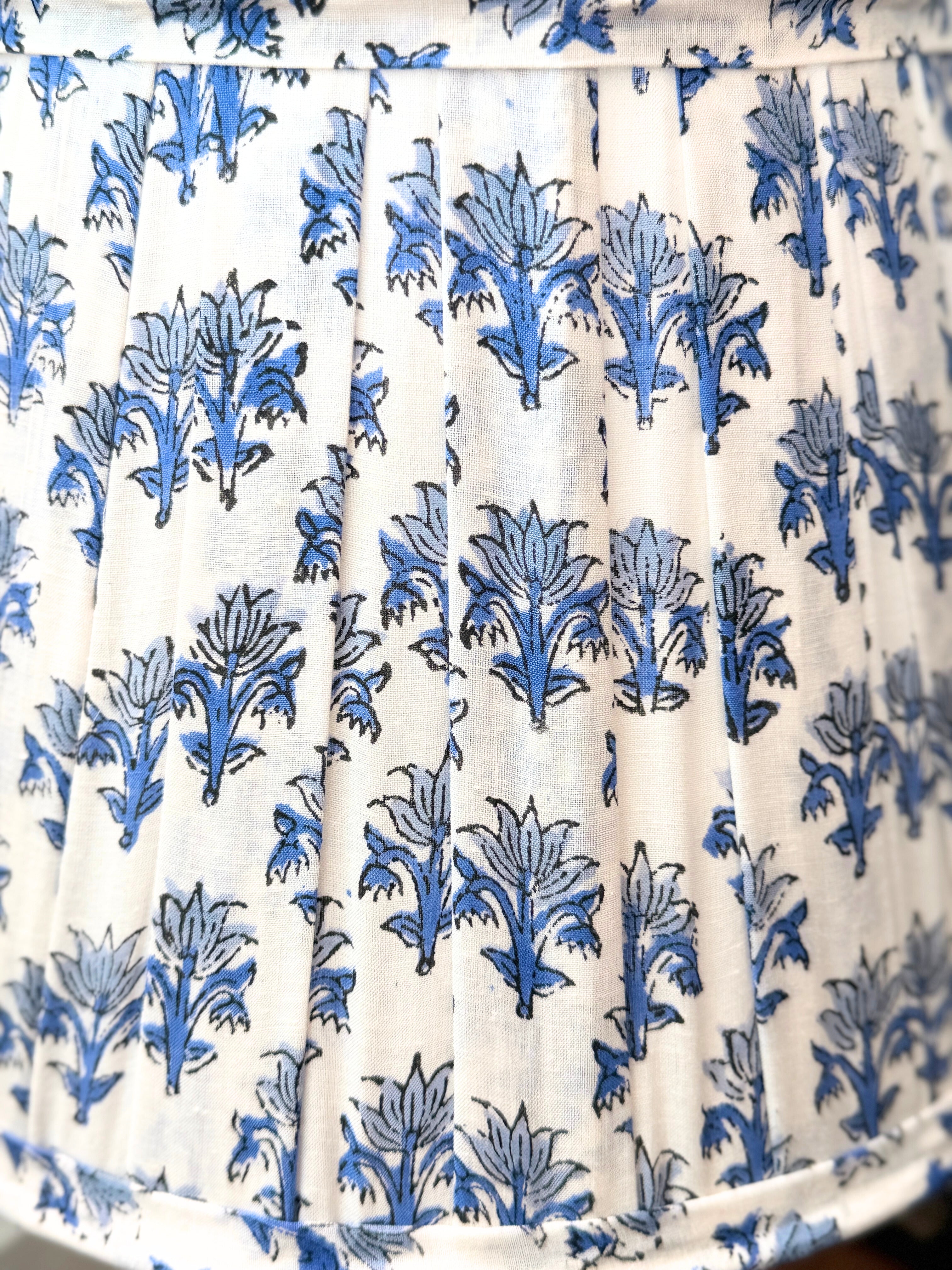 Linden Blue Classic Box Pleat Empire Lampshade