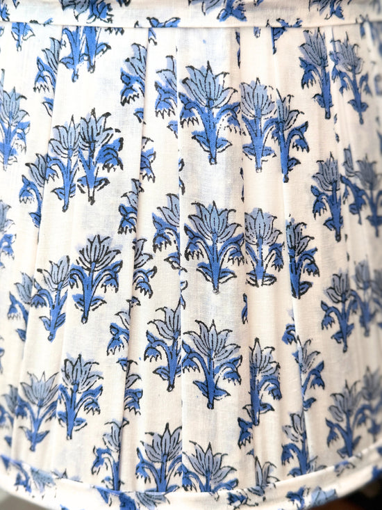 Linden Blue Classic Box Pleat Empire Lampshade