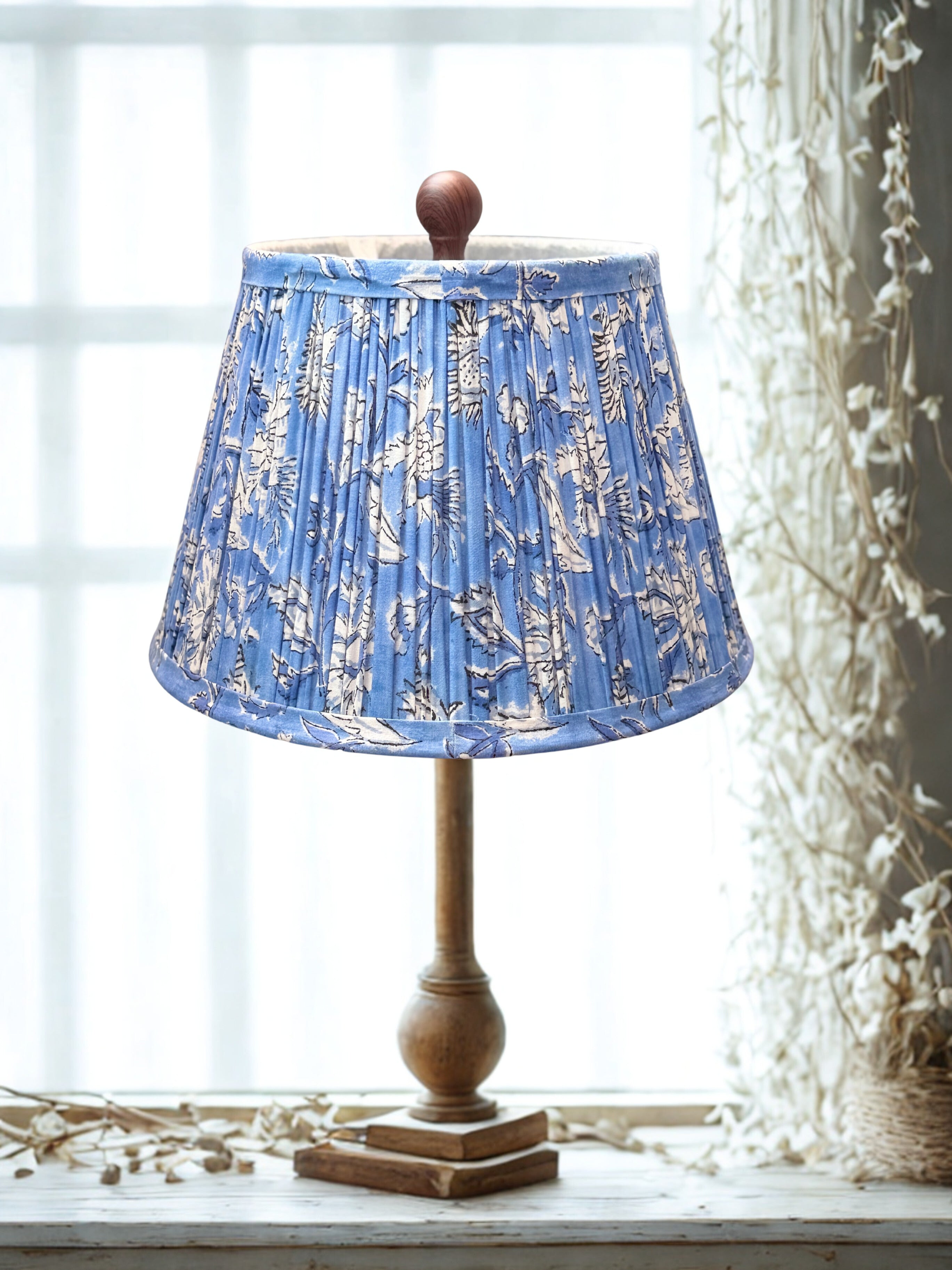 Amalfi Indigo Gathered Empire Lampshade