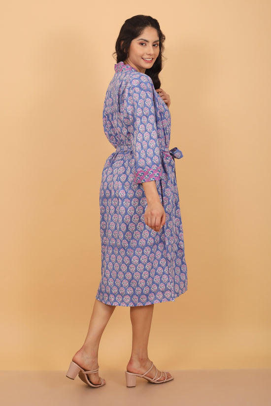 Royal lilac purple cotton robe