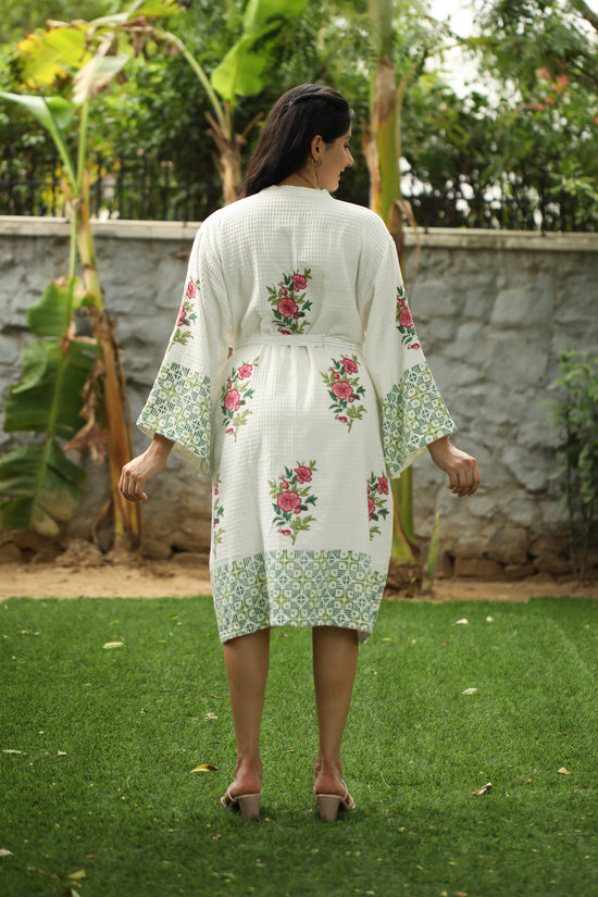 Red & Green Waffle Towel Robe