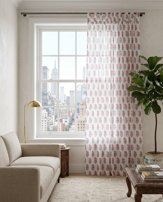 Fiorella Rosé Semi-Sheer Curtain