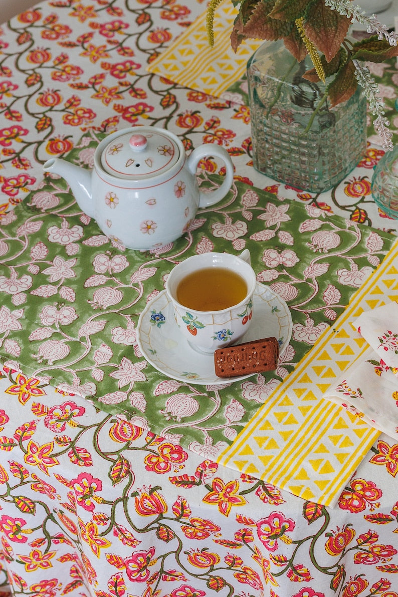 Pomegranate Block Print Placemats - Set of 6