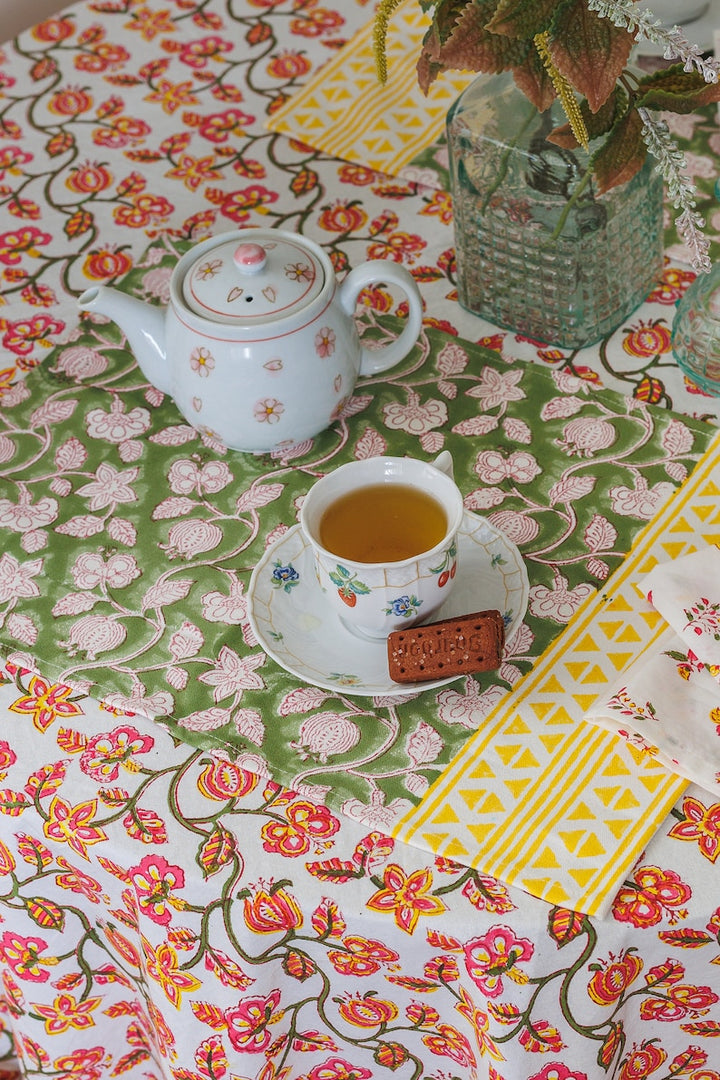 Pomegranate Block Print Placemats, Set of 6