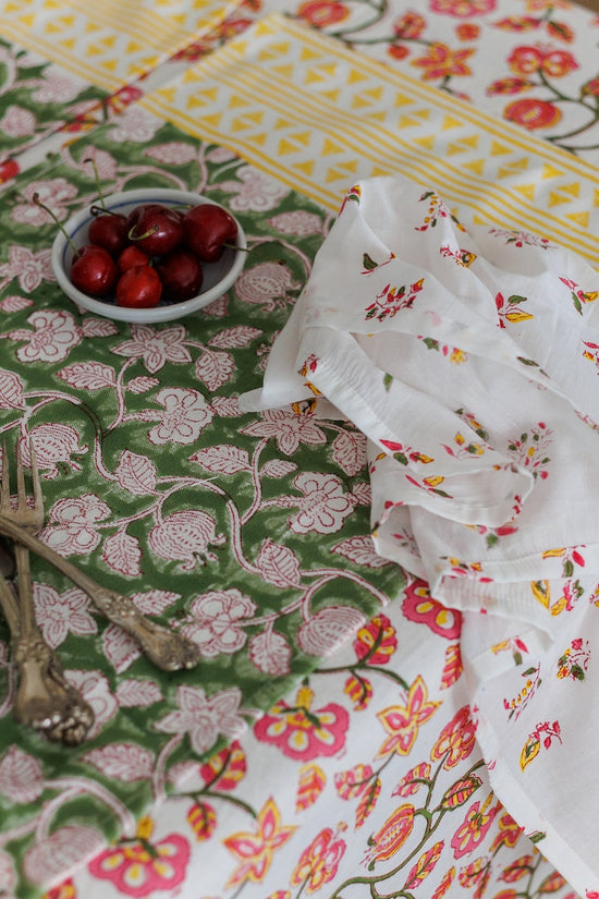 Pomegranate Block Print Placemats, Set of 6