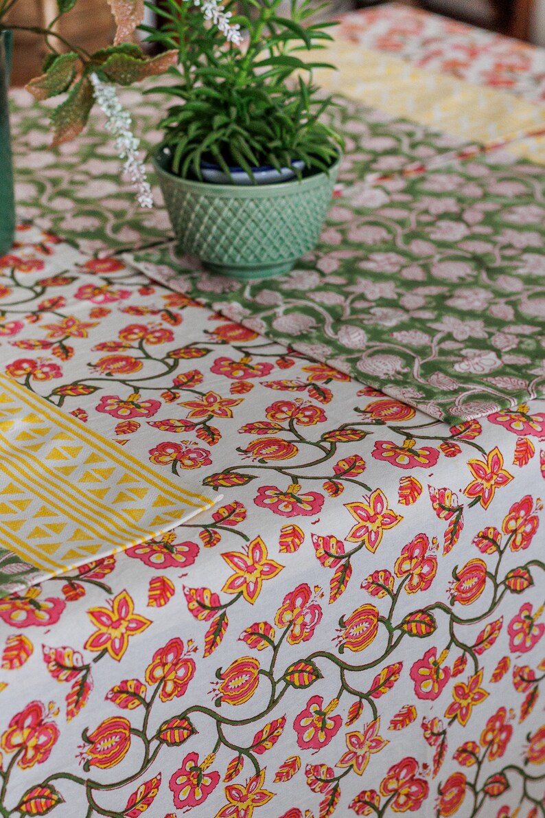 Pomegranate Block Print Placemats - Set of 6