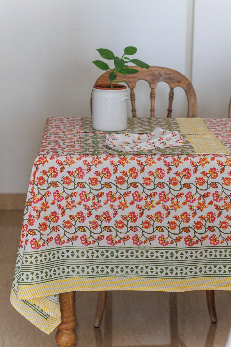 Pomegranate Block Print Placemats - Set of 6