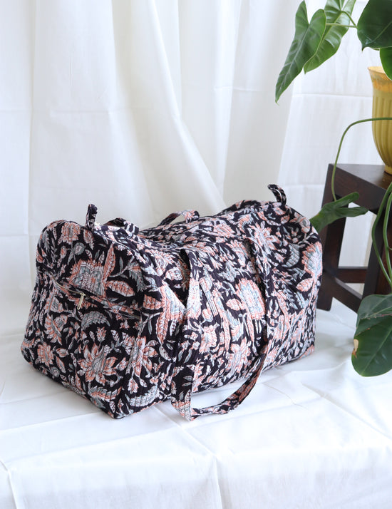 Floral Duffle Bag - Blackcurrant