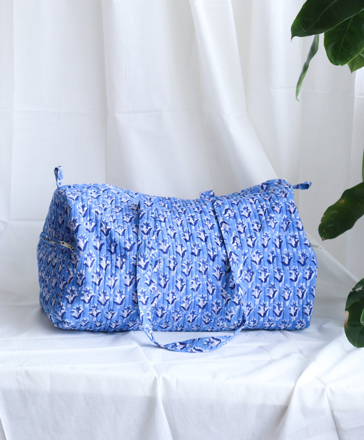 Floral Duffle Bag - Lapis Blue