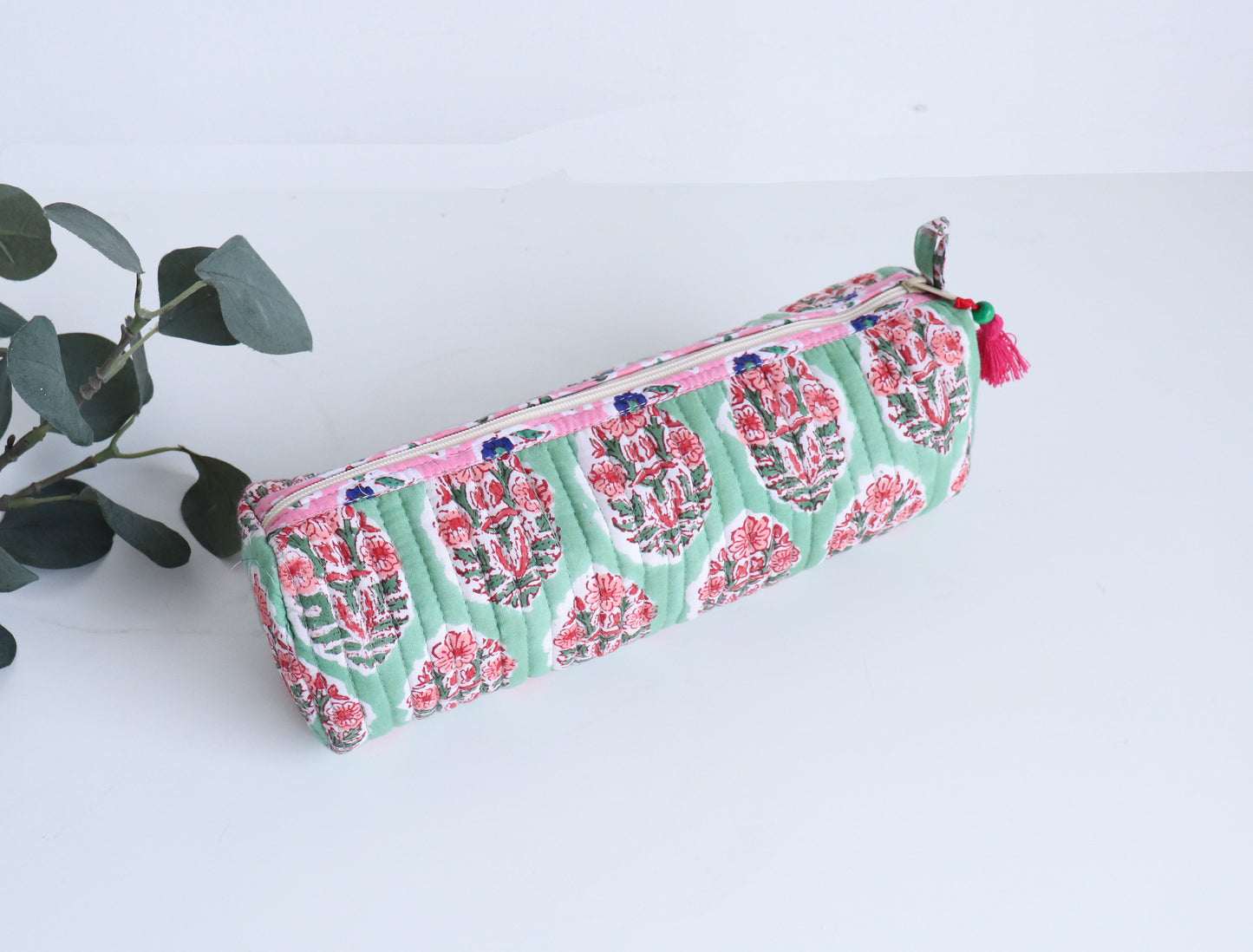 Floral Quilted Pencil Pouch