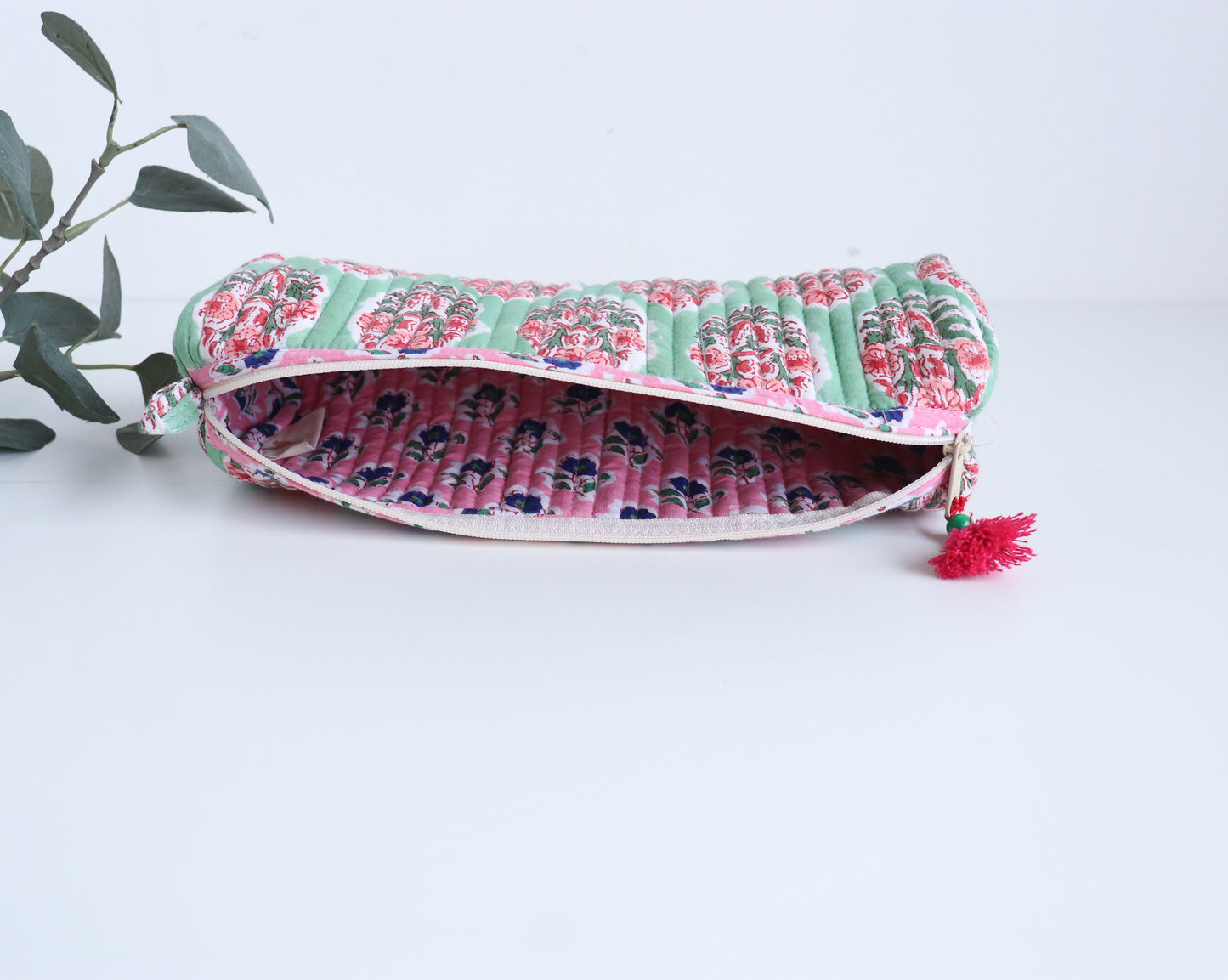 Floral Quilted Pencil Pouch