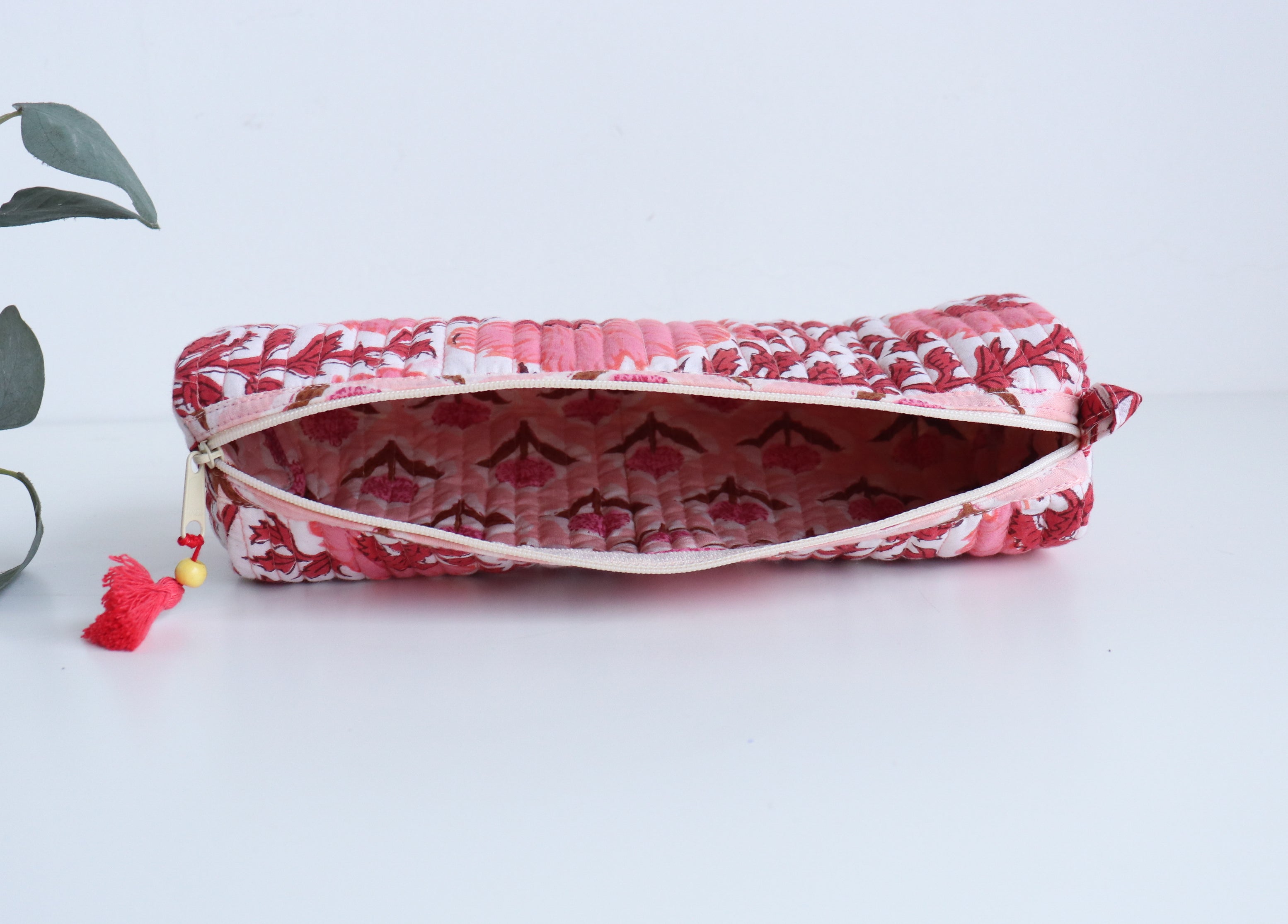 Floral Quilted Pencil Pouch