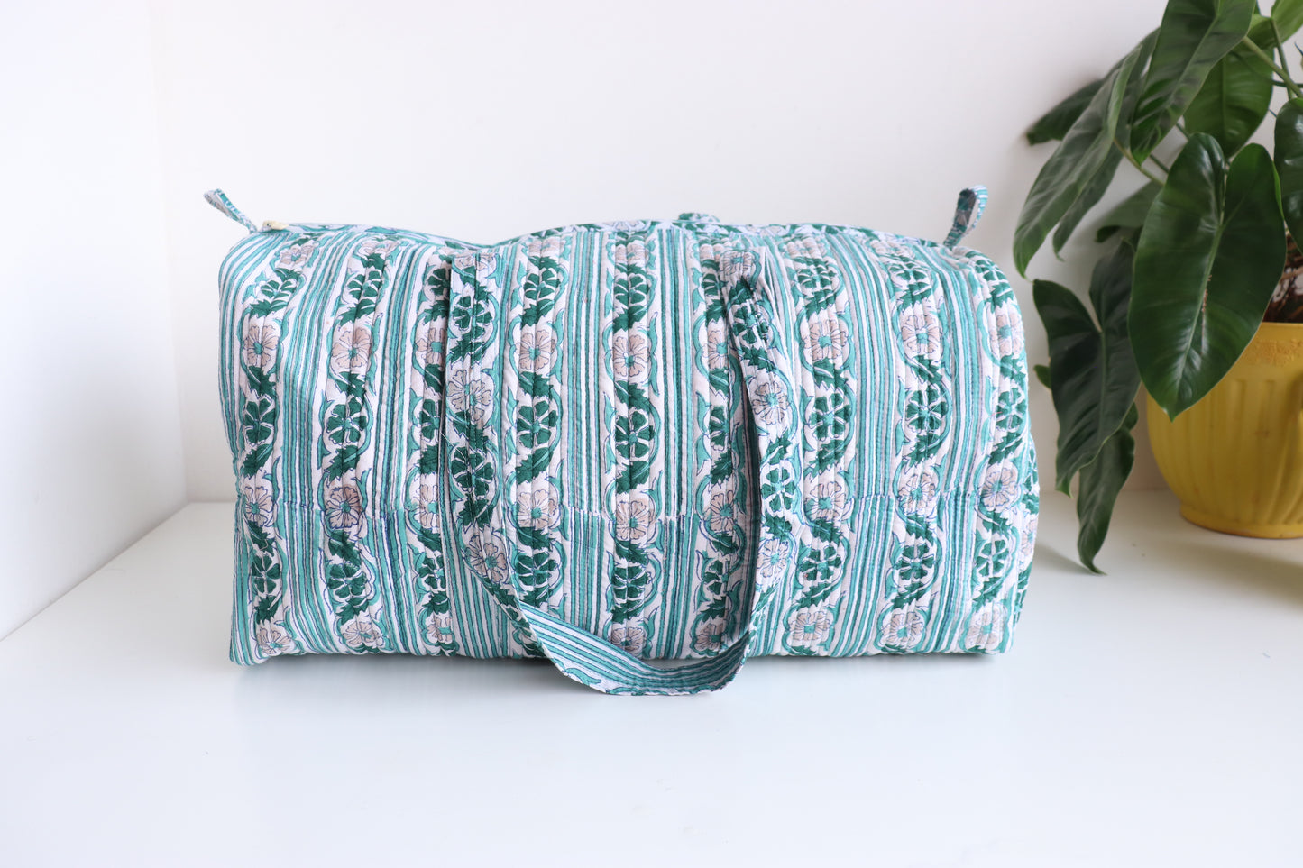 Floral Duffle Bag - Green Travel bag