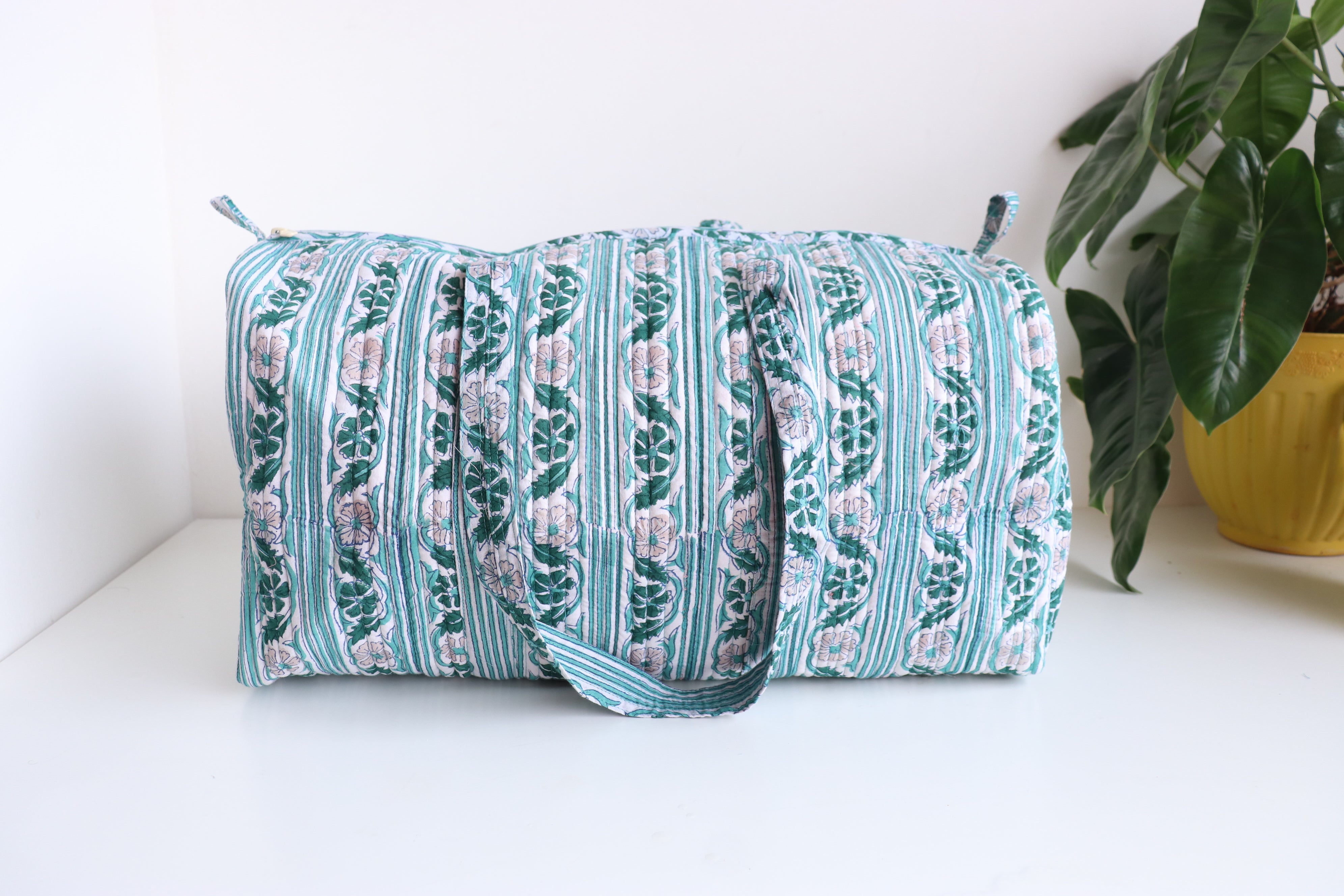 Floral Duffle Bag - Green Travel bag