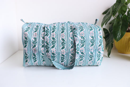 Floral Duffle Bag - Green Travel bag