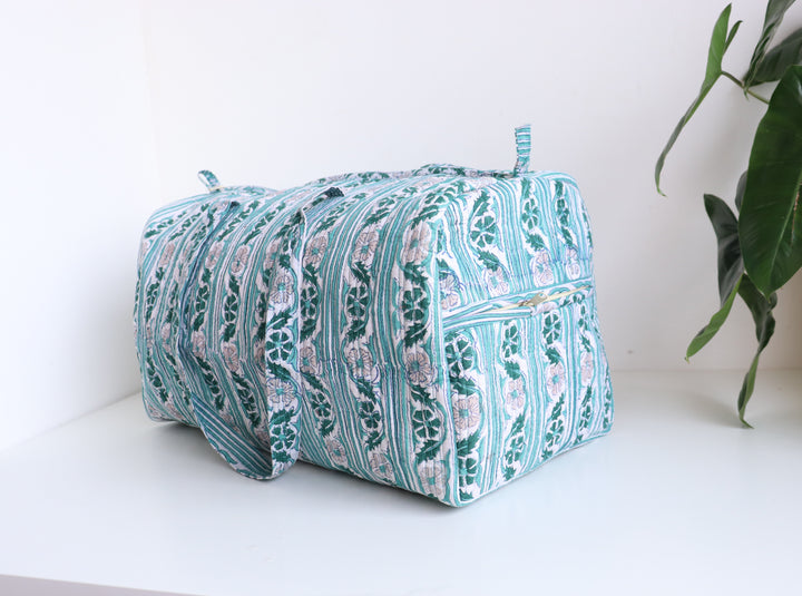 Floral Duffle Bag - Green Travel bag