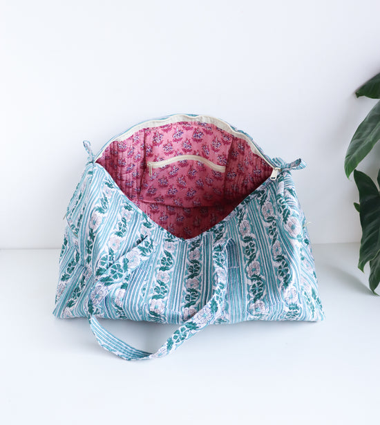 Floral Duffle Bag - Green Travel bag