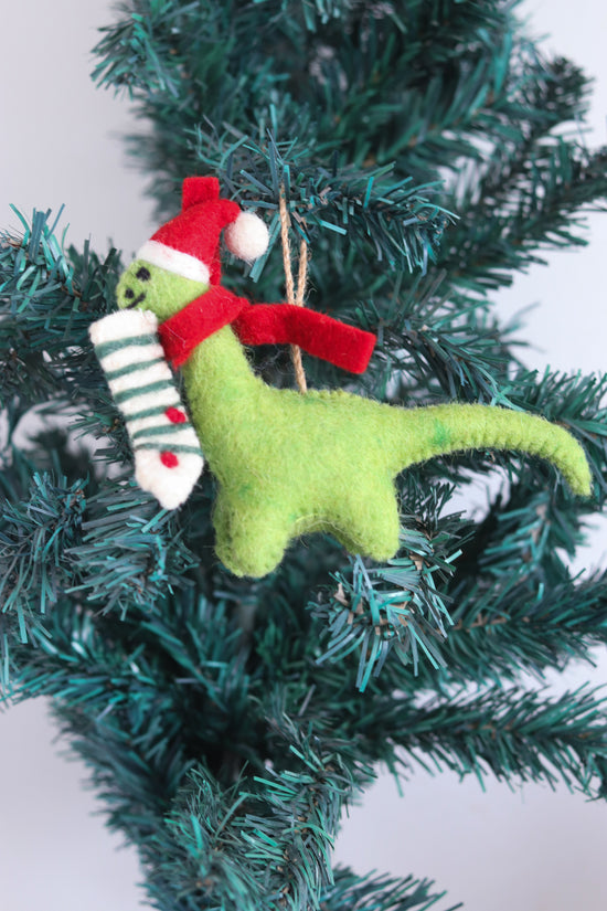 Green Dino Christmas Tree Ornament