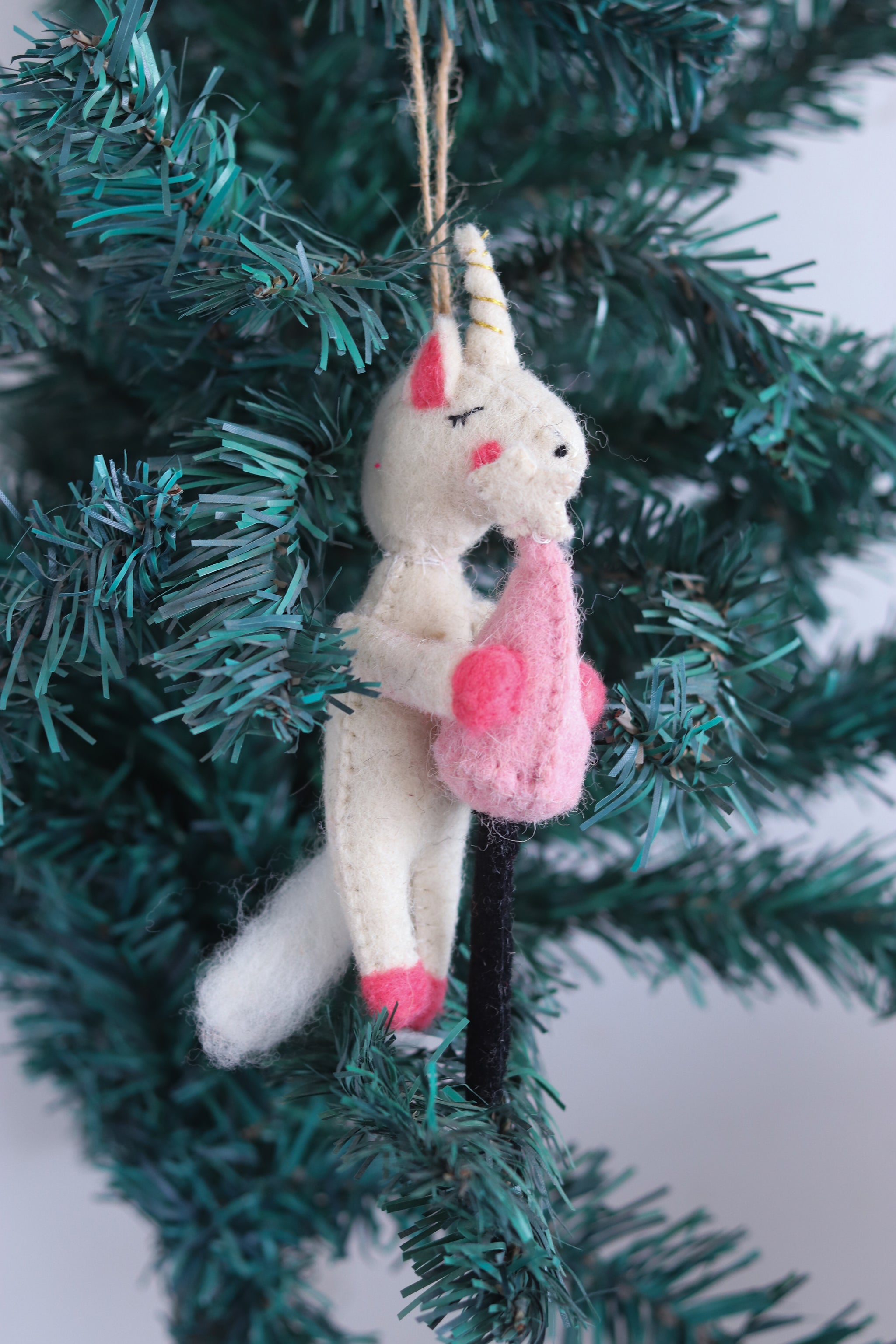 Handmade Felt Dreamy Unicorn Ornament