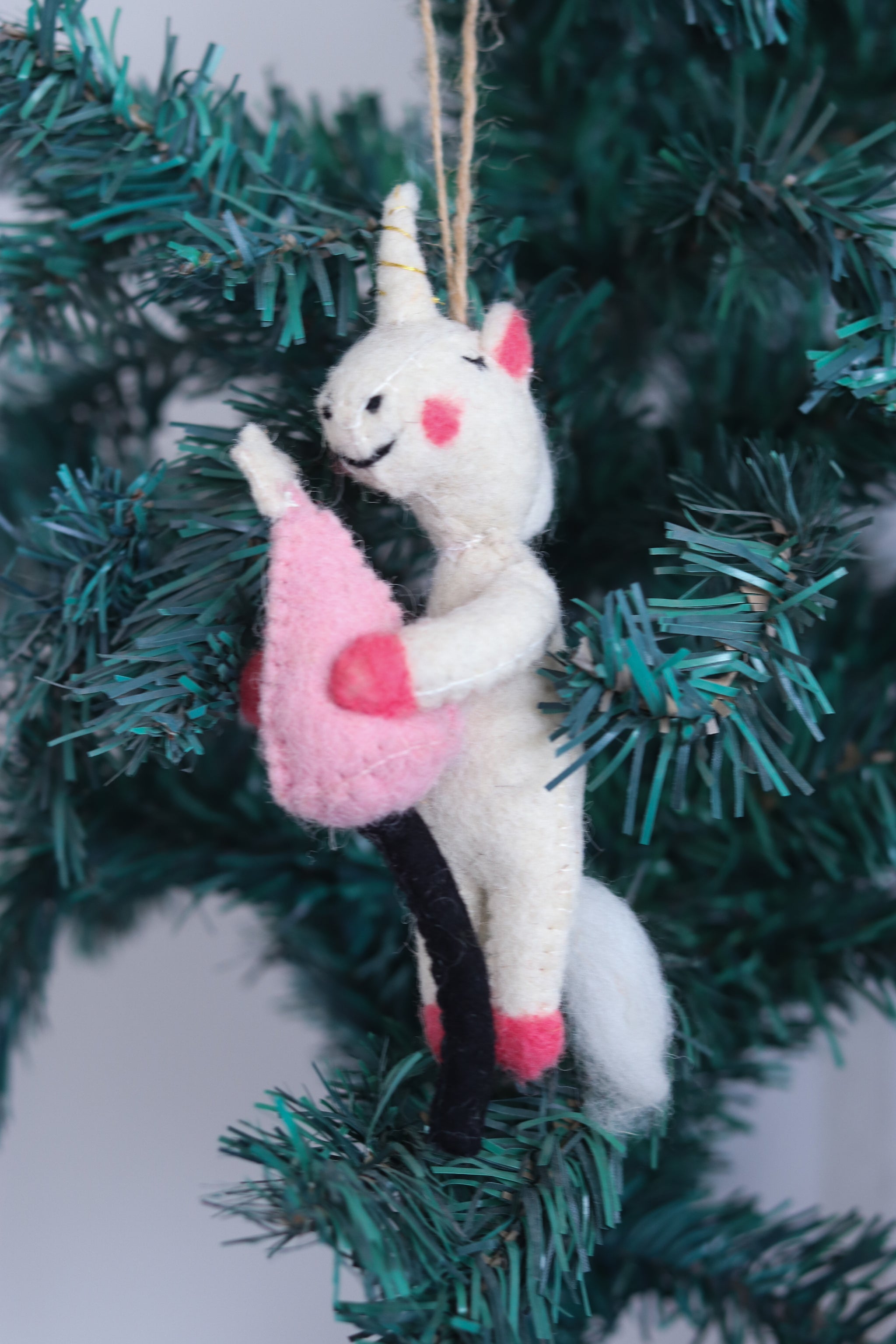Handmade Felt Dreamy Unicorn Ornament