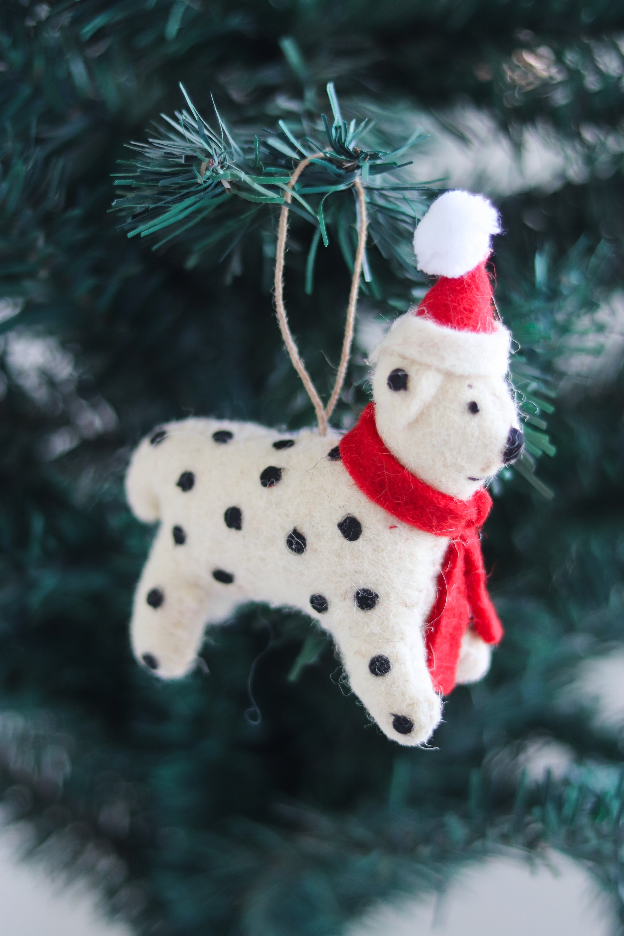 Handmade Felt Dog Ornament