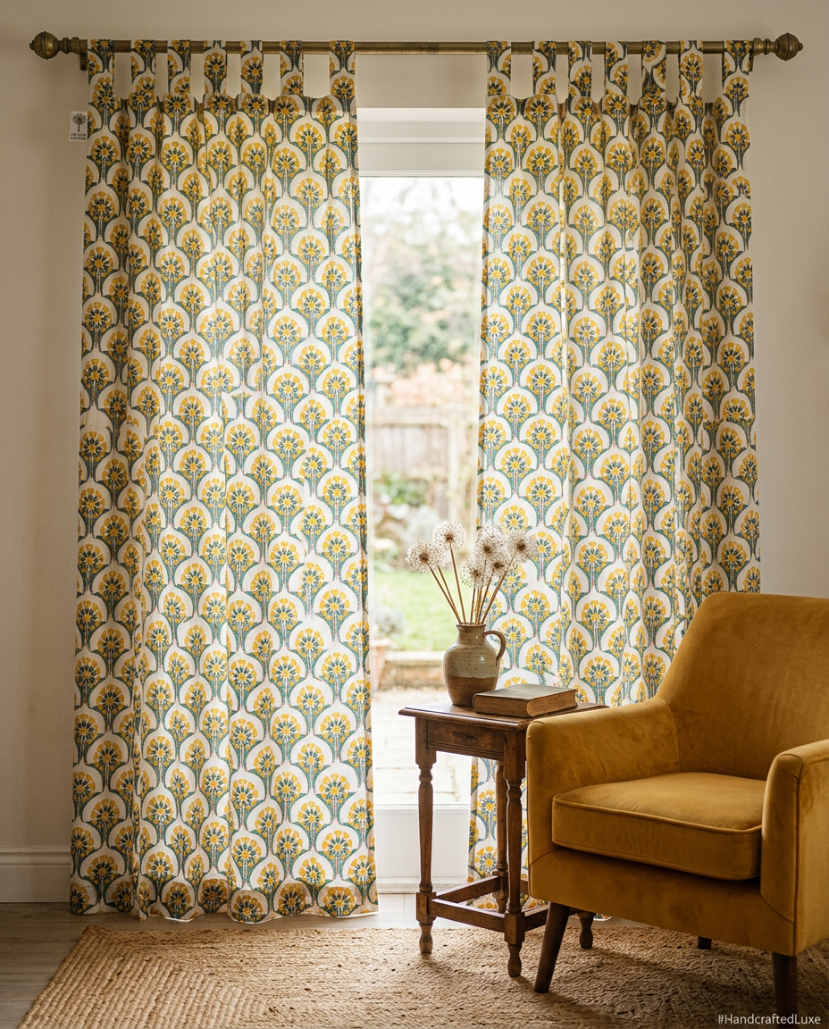Marigold Semi Sheer Curtains