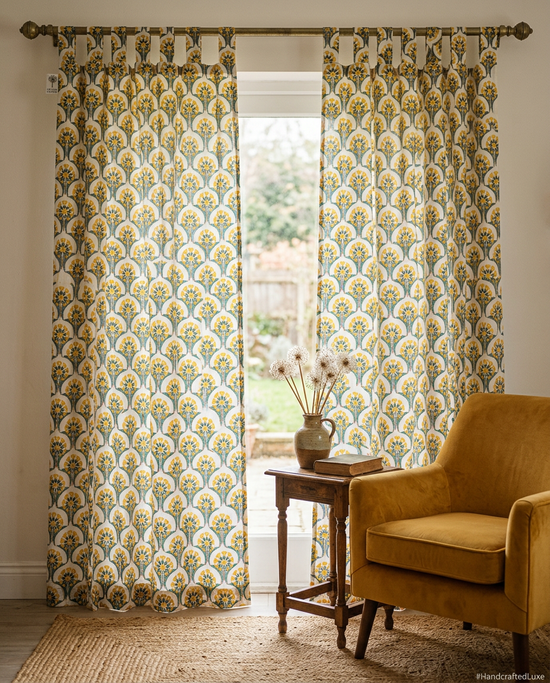 Marigold Bloom Semi-Sheer Curtain