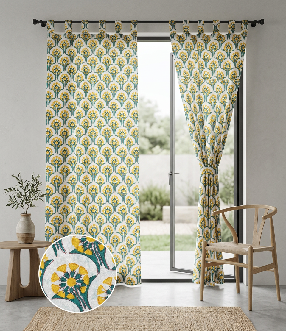 Marigold Semi Sheer Curtains