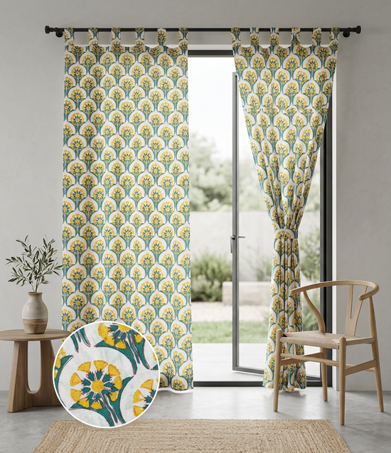 Marigold Bloom Semi-Sheer Curtain