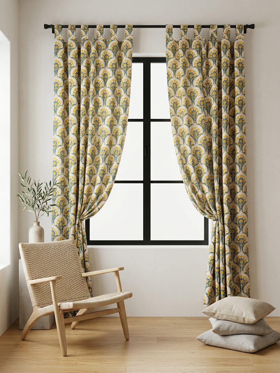 Marigold Semi Sheer Curtains