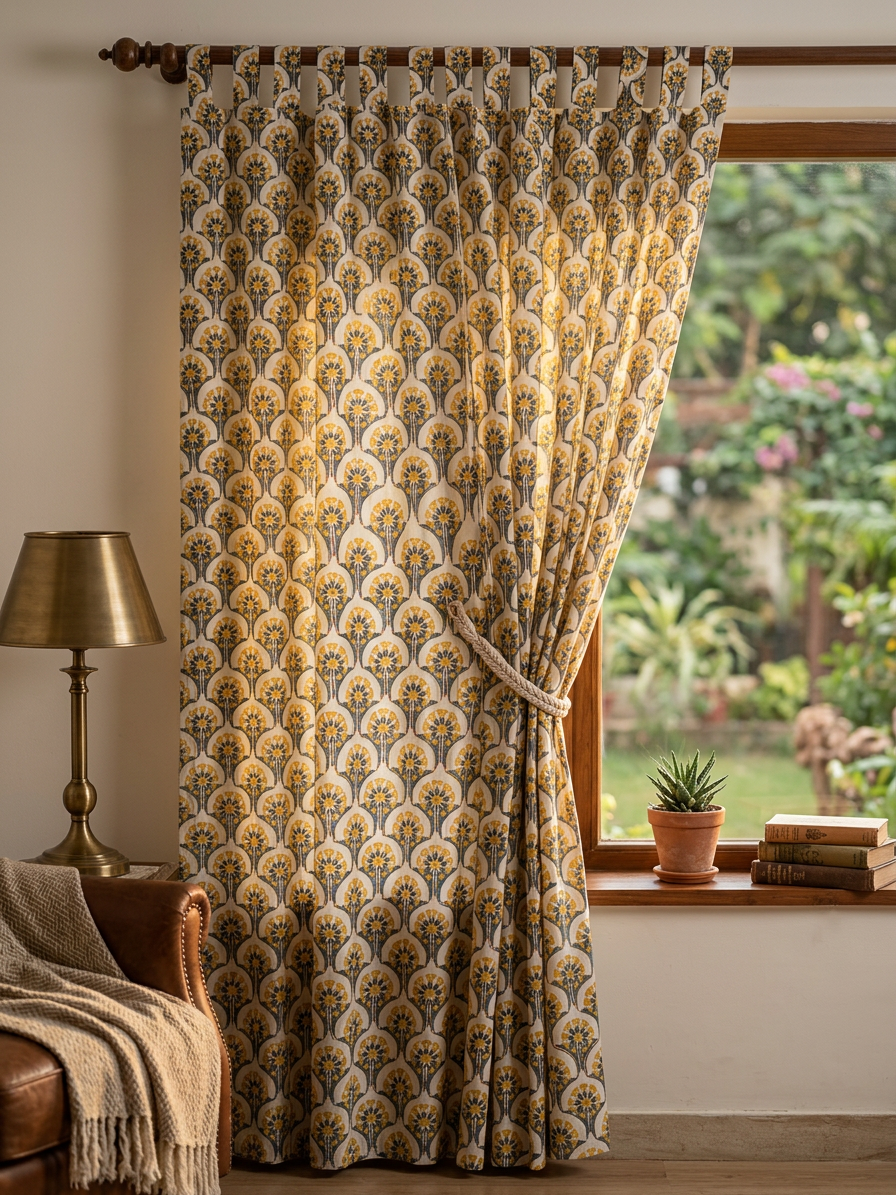 Marigold Semi Sheer Curtains