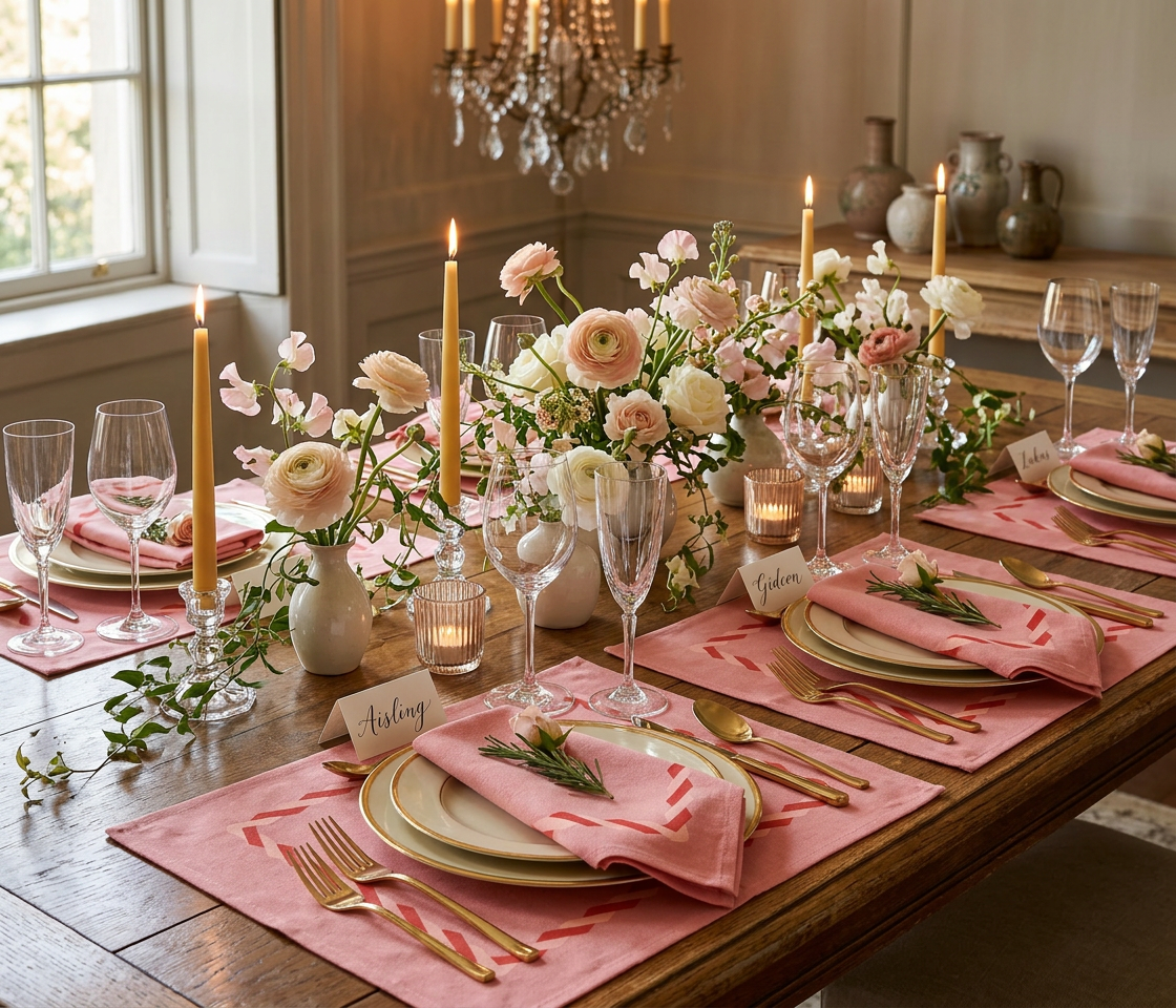 Rose Trellis Placemats & Cloth Napkins - Set of 4