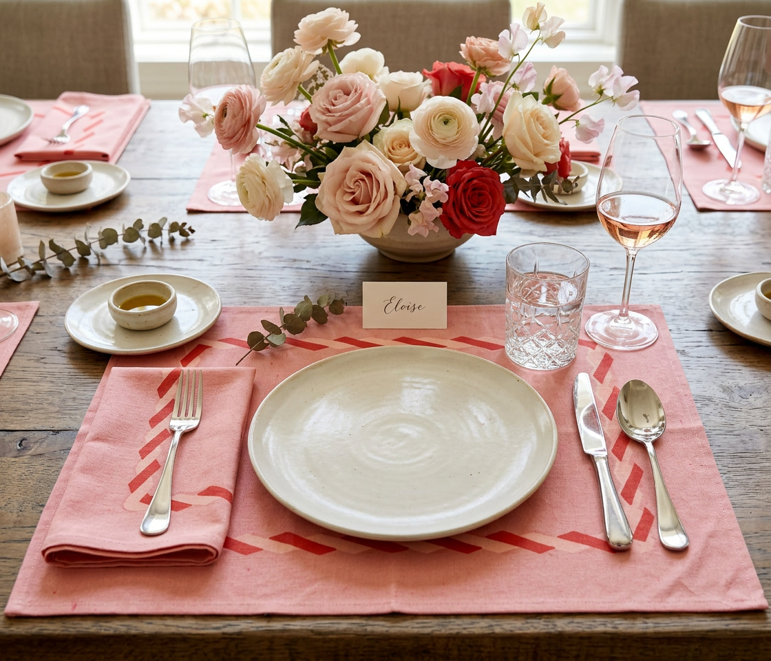 Rose Trellis Placemats & Cloth Napkins - Set of 4