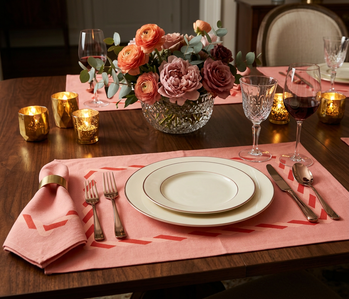 Rose Trellis Placemats & Cloth Napkins - Set of 4