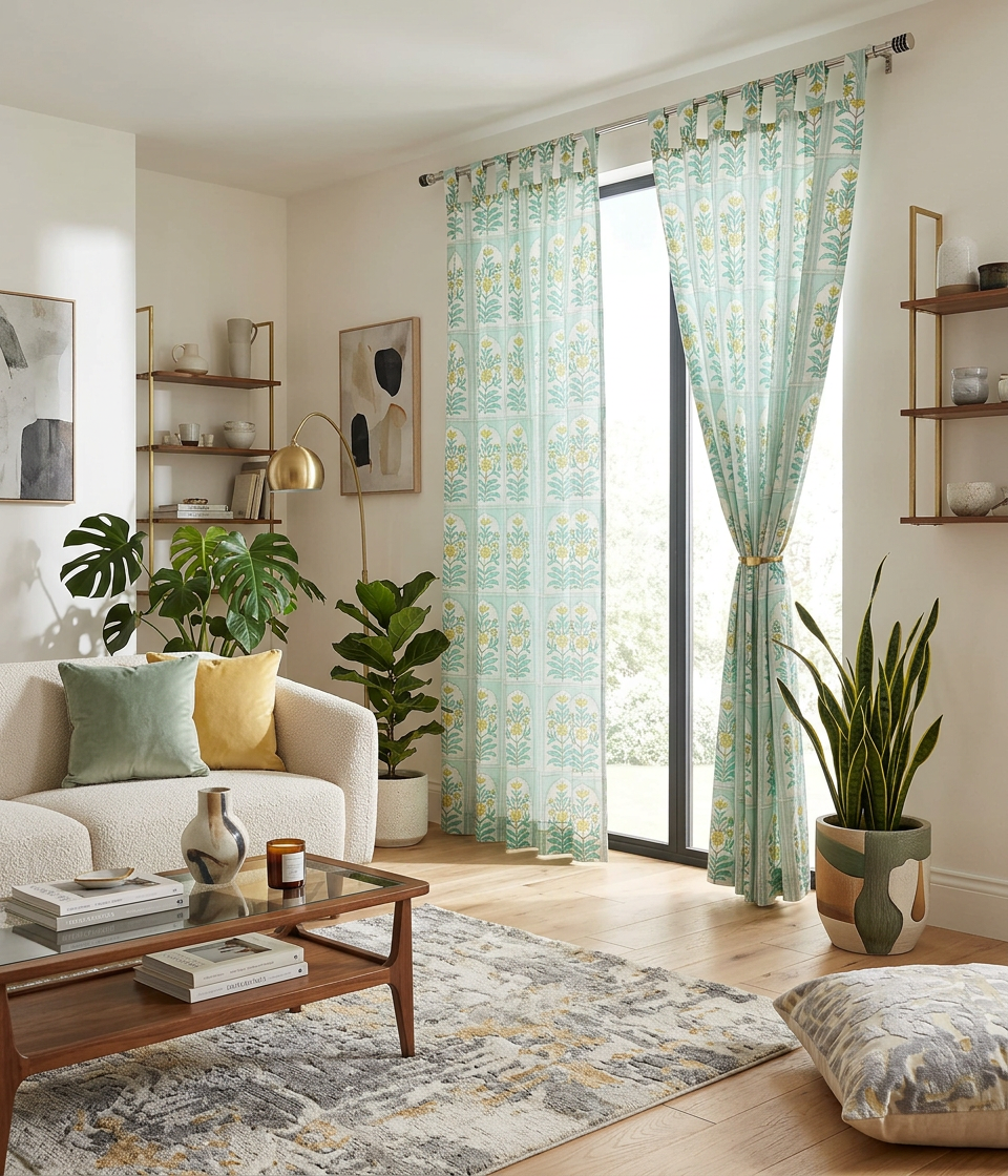 Sage Green Semi Sheer Curtains