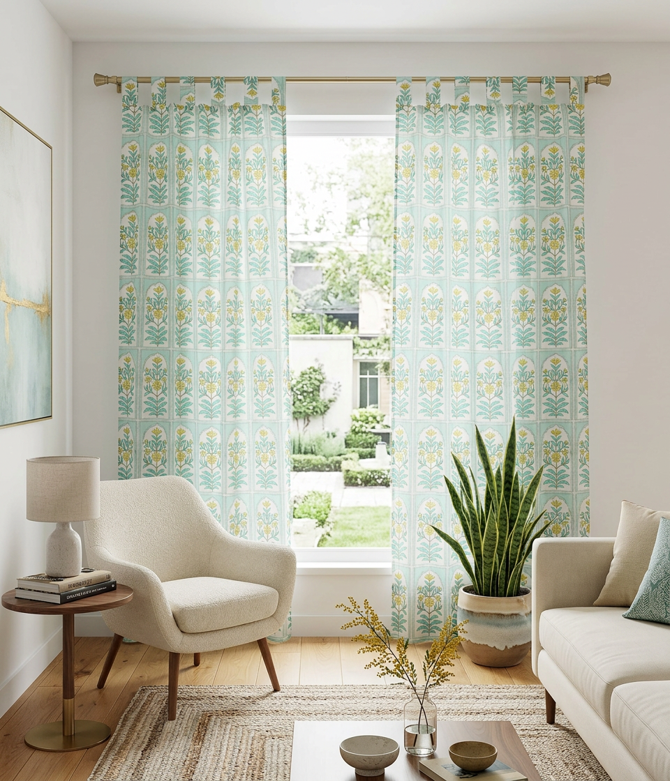Sage Green Semi Sheer Curtains