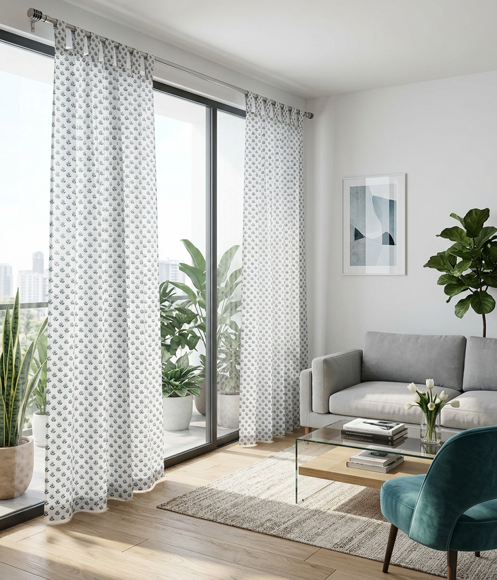 Spring Bloom Semi-Sheer Curtain
